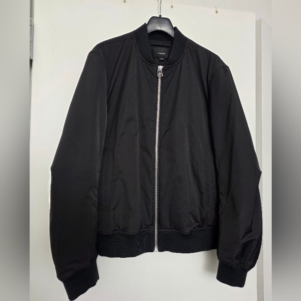 Vince Black Minimalist Tech Bomber Jacket M
